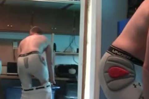 filthy 10-Pounder stroking in football gear