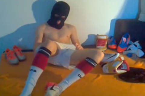 Me stroking After A Soccer Game. But that is Not All. I Use My butt-plug For A fascinating nail!