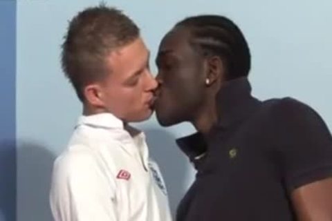 Soccer Player Takes large darksome penis