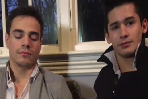 Muscle homo threesome And spunk flow