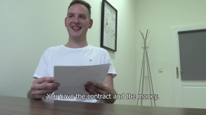 non-professional twink got fucked by his interviewer