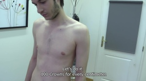 A hockey player with kind of disappointing penis