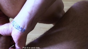 Horned-up playgirl with lusty tattoos takes a gigantic load