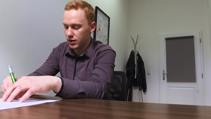 Redheaded fellow with a bubble wazoo gets plowed in POV