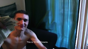 Skinny Czech teen shows his freshly gaped butthole