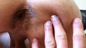 excited man with hairy legs enjoying hard pooper here