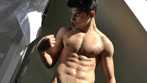 East Boys - Athletic hairless latino straight guy outdoors