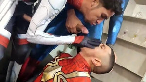 large knob Superheroes unprotected threesome