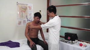 Doctor Twink - Freddy wearing silk stripteasing on the table
